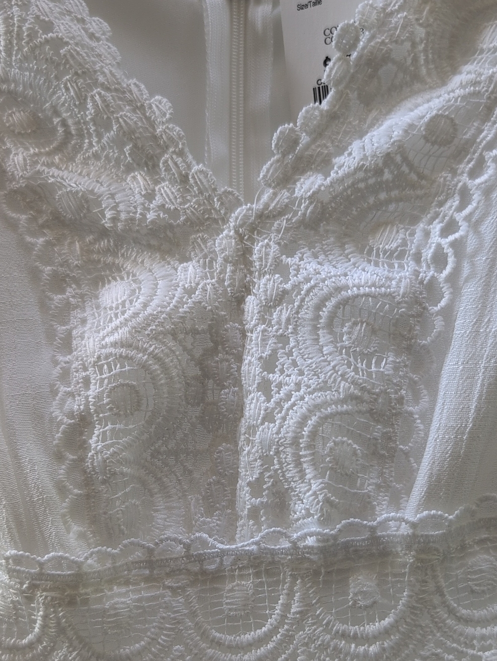 NWT Rebellion White Lace-Trim Tiered Maxi Dress M - Picture 4 of 4